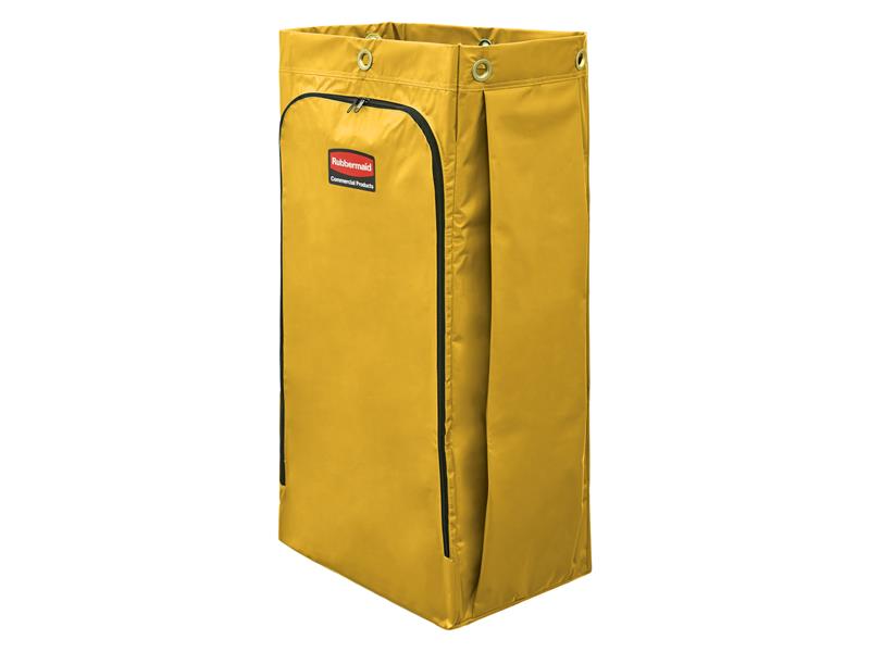 34-Gallon Vinyl Bag for High-Capacity Janitorial Cleaning Carts, Yellow