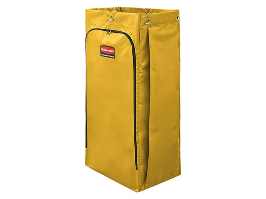 34-Gallon Vinyl Bag for High-Capacity Janitorial Cleaning Carts, Yellow