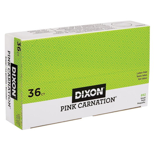 Dixon Pink Carnation Wedge Erasers - Pink - 36 Pack