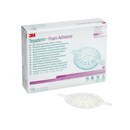 3M™ Tegaderm™ High Performance Foam Adhesive Dressing, Oval, Small, 4" x 4-1/2"