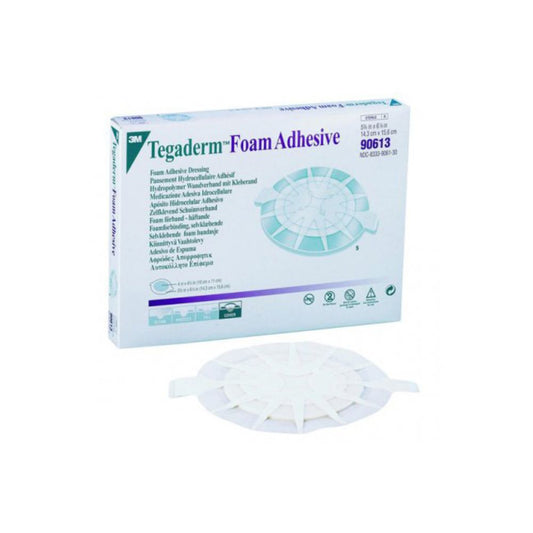 3M™ Tegaderm™ High Performance Foam Adhesive Dressing,  Oval, Medium, 5-5/8" x 6-1/8"