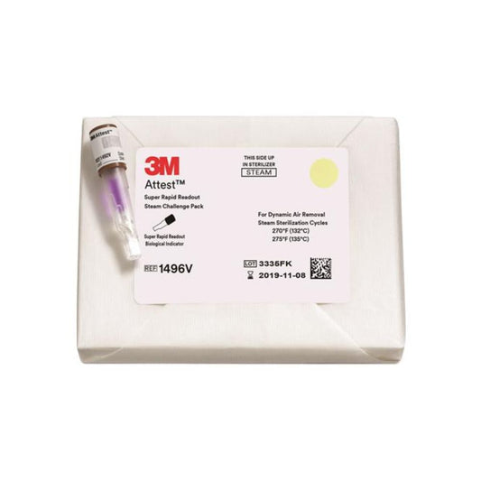 3M Attest Super Rapid Steam Biological Indicator Challenge Pack, 1496VF