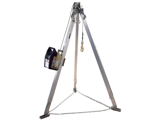 3M™ DBI-SALA® Confined Space Aluminum Tripod with Winch, Stainless Steel Cable, 8301082, 7 ft (2.134 m) Tripod, 60 ft (18.288 m)