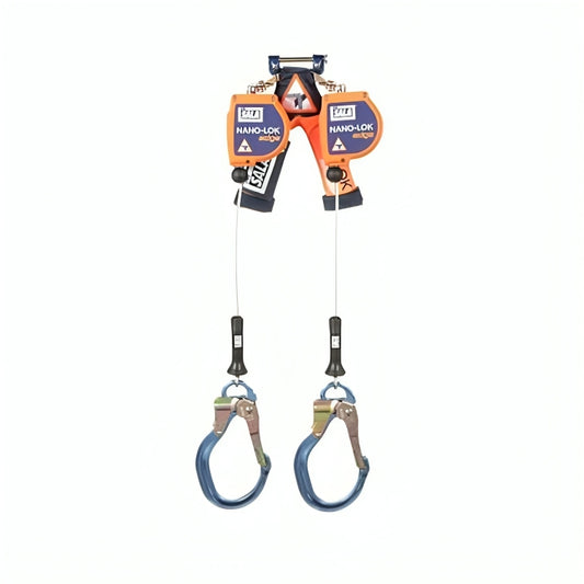  3M™ DBI-SALA® Nano-Lok™ Edge Twin-Leg Self-Retracting Lifeline, 3500238, Cable, Quick Connect, 8 ft (2.4 m)