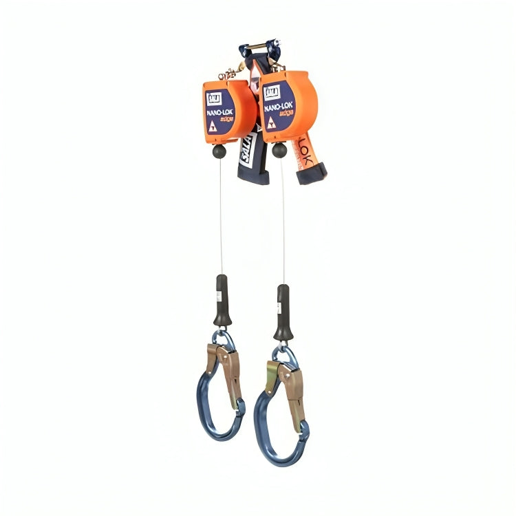  3M™ DBI-SALA® Nano-Lok™ Edge Twin-Leg Self-Retracting Lifeline, 3500238, Cable, Quick Connect, 8 ft (2.4 m), 2