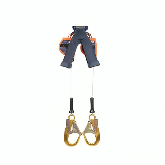 3M™ DBI-SALA® Nano-Lok™ Edge Twin-Leg Self-Retracting Lifeline, 3500250, Galvanized steel cable, Quick Connect, 8 ft (2.4 m), 1