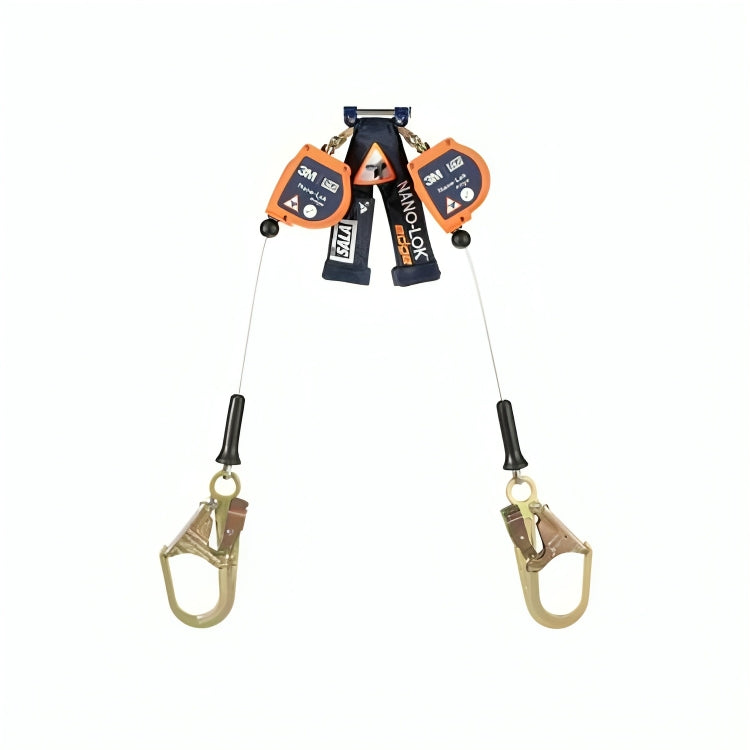 3M™ DBI-SALA® Nano-Lok™ Edge Twin-Leg Self-Retracting Lifeline, 3500253, Cable, Quick Connect, web 8 ft (2.4 m)