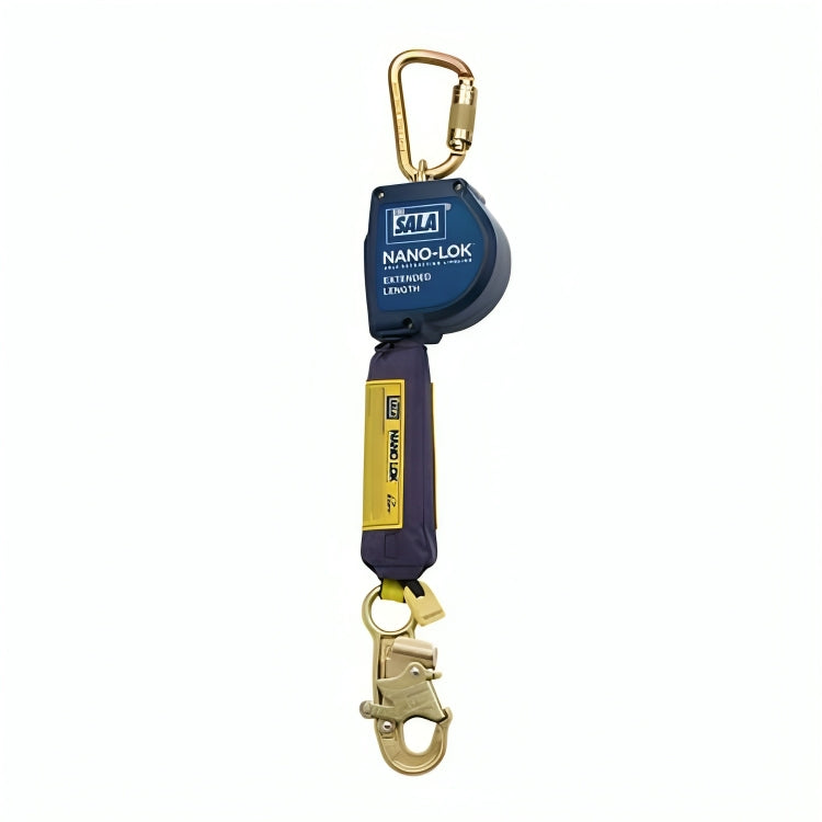 3M™ DBI-SALA® Nano-Lok™ Extended Length Self-Retracting Lifeline, 3101599, With Anchor Hook, Web 10 ft (3 m)