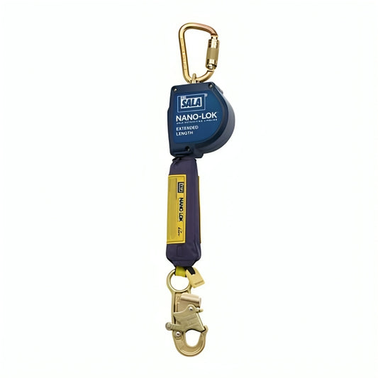 3M™ DBI-SALA® Nano-Lok™ Extended Length Self-Retracting Lifeline, 3101599, With Anchor Hook, Web 10 ft (3 m)