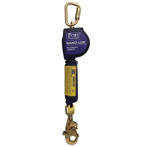 3M™ DBI-SALA® Nano-Lok™ Extended Length Self Retracting Lifeline, 3101611, with anchor hook, 9 ft (2.74 m) web