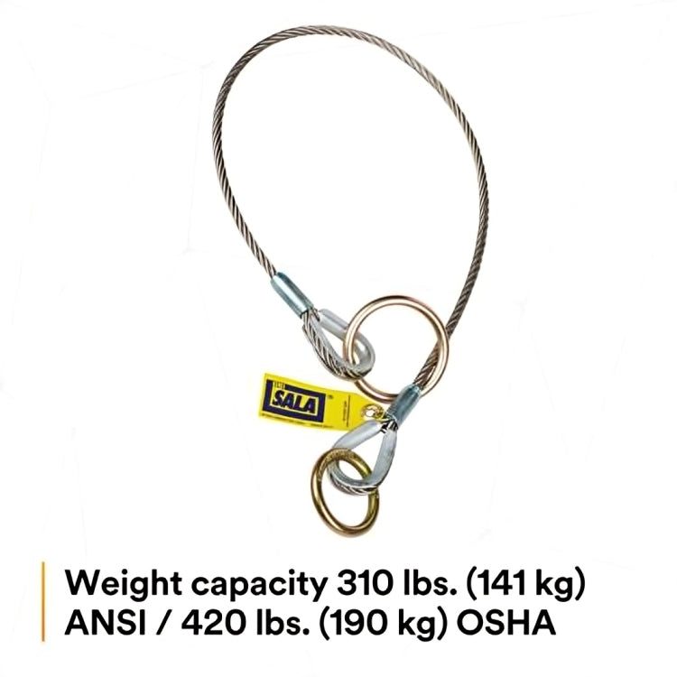 3M™ DBI-SALA® Pass-Thru Cable Tie-Off Adapter Anchor 5900550C, Stainless Steel, Flemish Eye, 4 ft (1.2 m),1