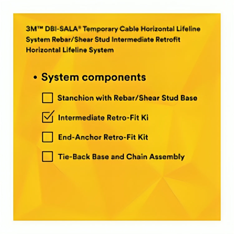 3M™ DBI-SALA® Temporary Rebar/Shear Stud Horizontal Lifeline Intermediate Retro-Fit Kit, 7400054, 9