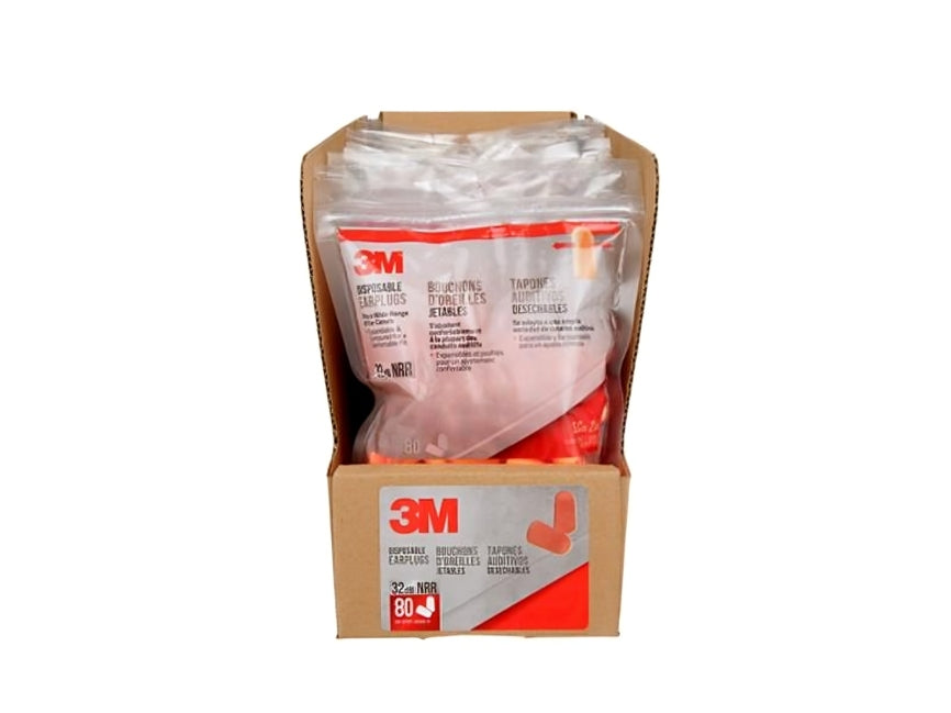 3M™ Disposable Earplugs, 32 DB NRR, Orange - 6  Per Case, 1