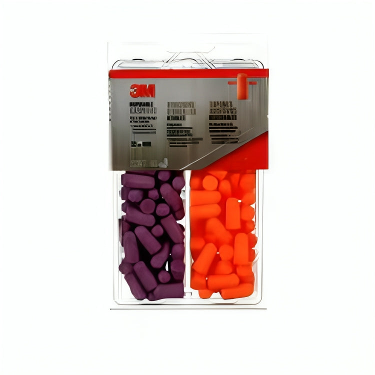 3M™ Disposable Earplugs, 32 DB NRR, Purple & Orange - 4 Per Case