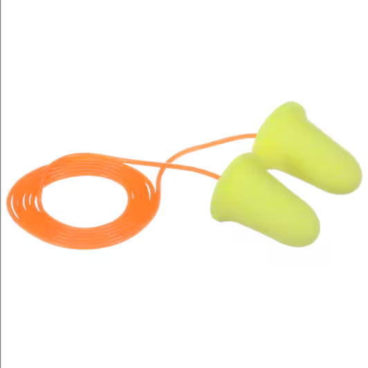 3M™ E-A-Rsoft FX Earplugs, 312-1260, yellow, corded - 200 Per Box