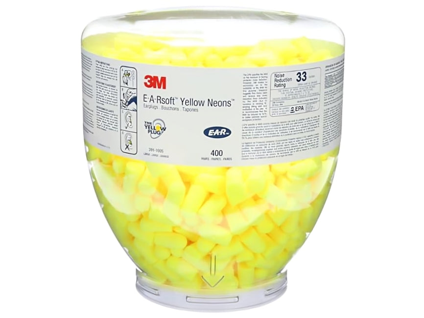 3M™ E-A-Rsoft Yellow Neons One Touch Refill,  Large, Uncorded - 1,600 Pair Per Case