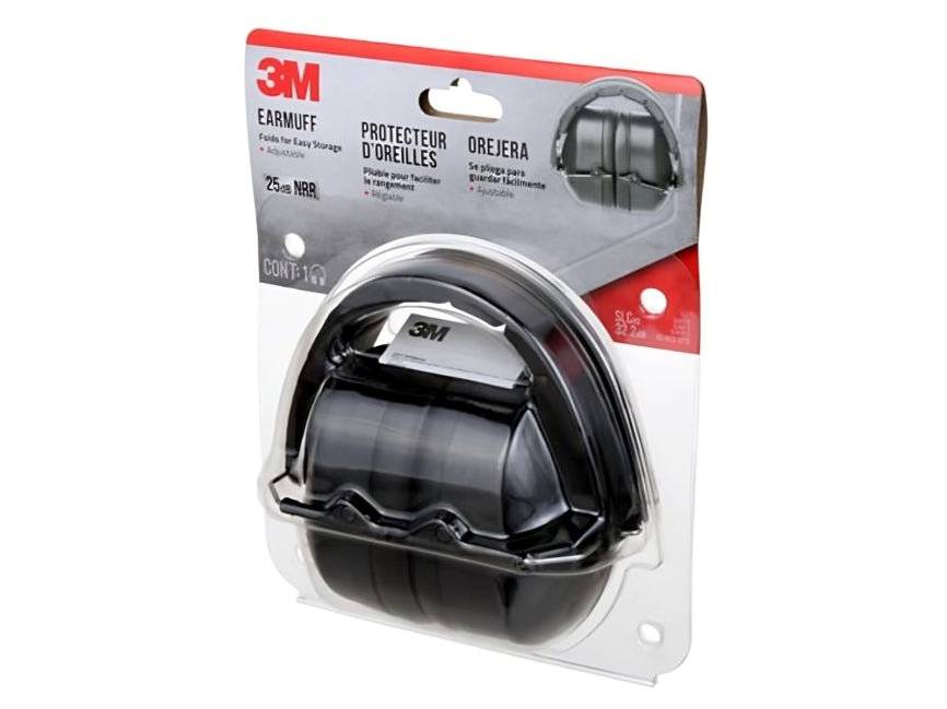 3M™ Folding Earmuff,  25 DB NRR, Black - 2 Per Case, 2