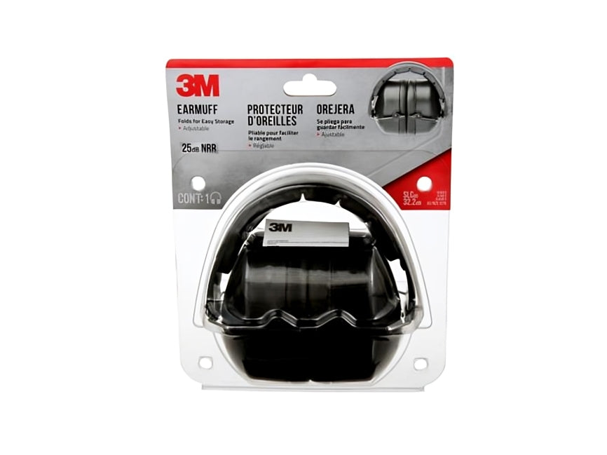  3M™ Folding Earmuff, 25 DB NRR, Black - 5 Per case