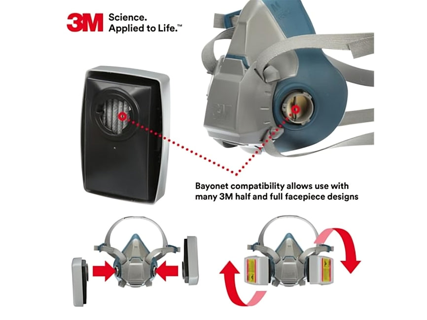 3M™ Hydrogen Fluoride Cartridge/Filter, P100 , 2