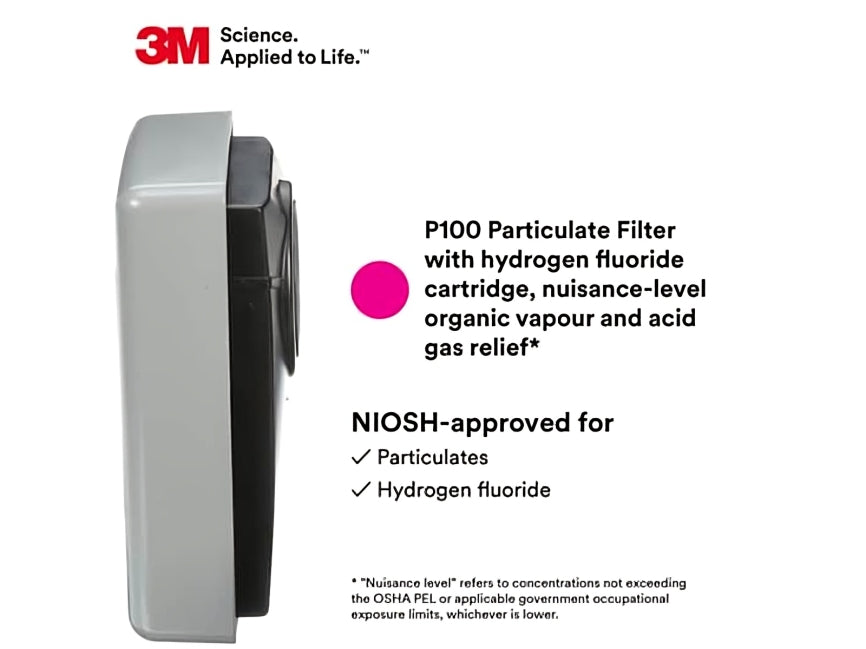 3M™ Hydrogen Fluoride Cartridge/Filter, P100 , 7