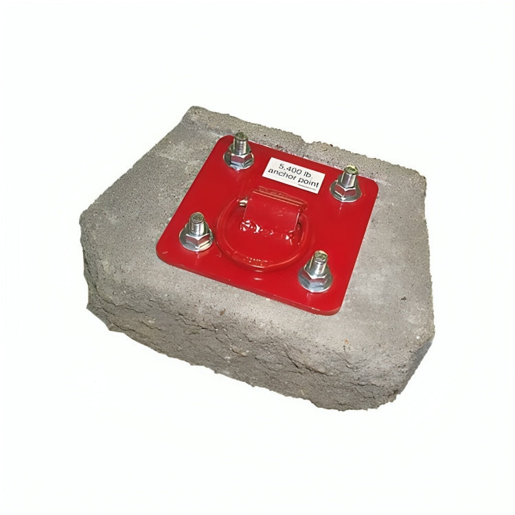  3M™ Protecta® Concrete D-ring Anchorage Plate, AJ720A, with Bolts, Red, 6 in x 6 in x 0.5 in (15.2 cm x 15.2 cm x 1.3 cm)