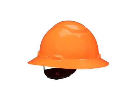 3M™ SecureFit™ Full Brim Hard Hat, Hi-Vis Orange, 4-Point Pressure Diffusion Ratchet Suspension, with UVicator - 20 Per Case