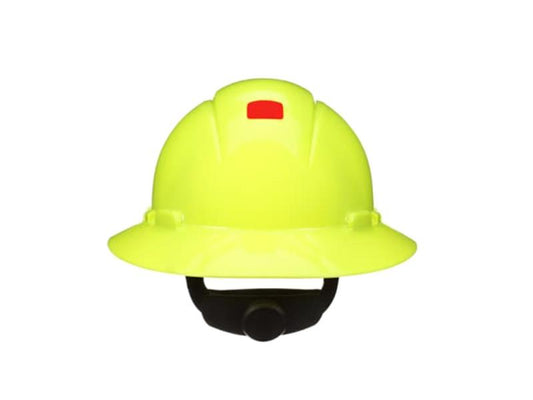3M™ SecureFit™ Full Brim Hard Hat, Hi-Vis Yellow, 4-Point Pressure Diffusion Ratchet Suspension with UVicator - 20 Per Case