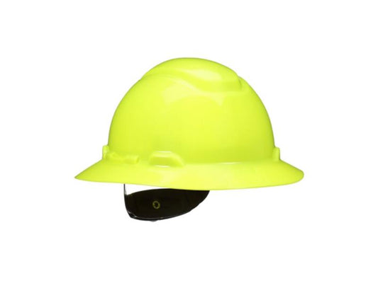 3M™ SecureFit™ Full Brim Hard Hat, Hi-Vis Yellow, 4-Point Pressure Diffusion Ratchet Suspension with UVicator - 20 Per Case