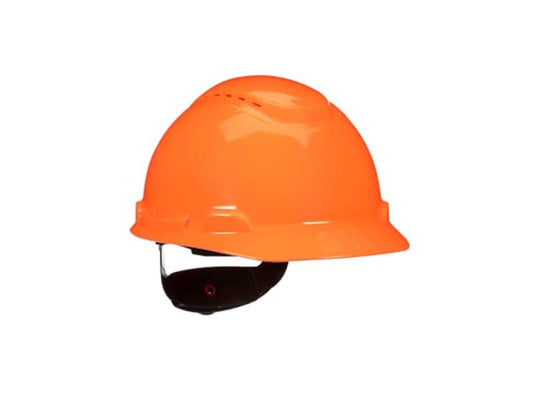 3M™ SecureFit™ Hard Hat, Hi-Vis Orange, Vented, 4-Point Pressure Diffusion Ratchet Suspension, with UVicator - 20 Per Case