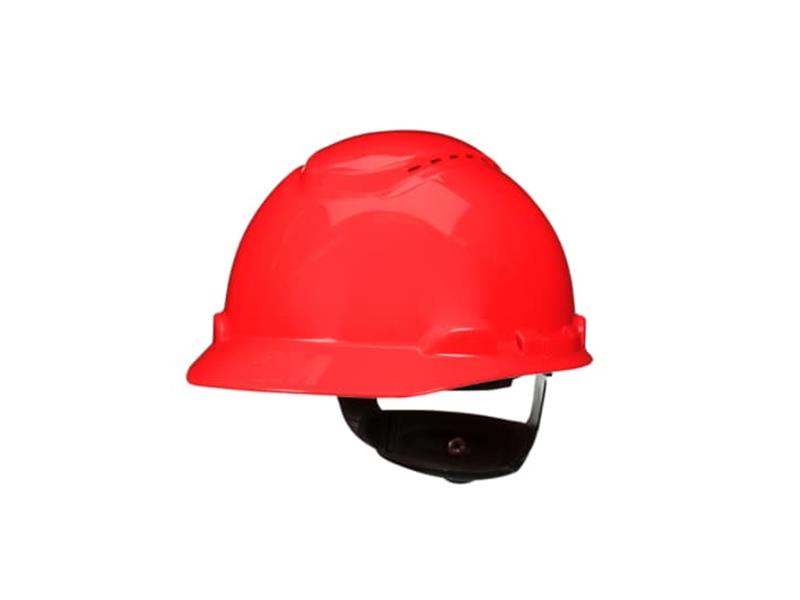 3M™ SecureFit™ Hard Hat, Red, Vented, 4-Point Pressure Diffusion Ratchet Suspension, With Uvicator - 20 Per Case, 2