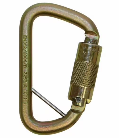 3M™ DBI-SALA® Self-Closing/Triple Locking Carabiner with Captive Eye Pin 2000005, Zinc Plated Steel, 3/4 in (19 mm) Gate