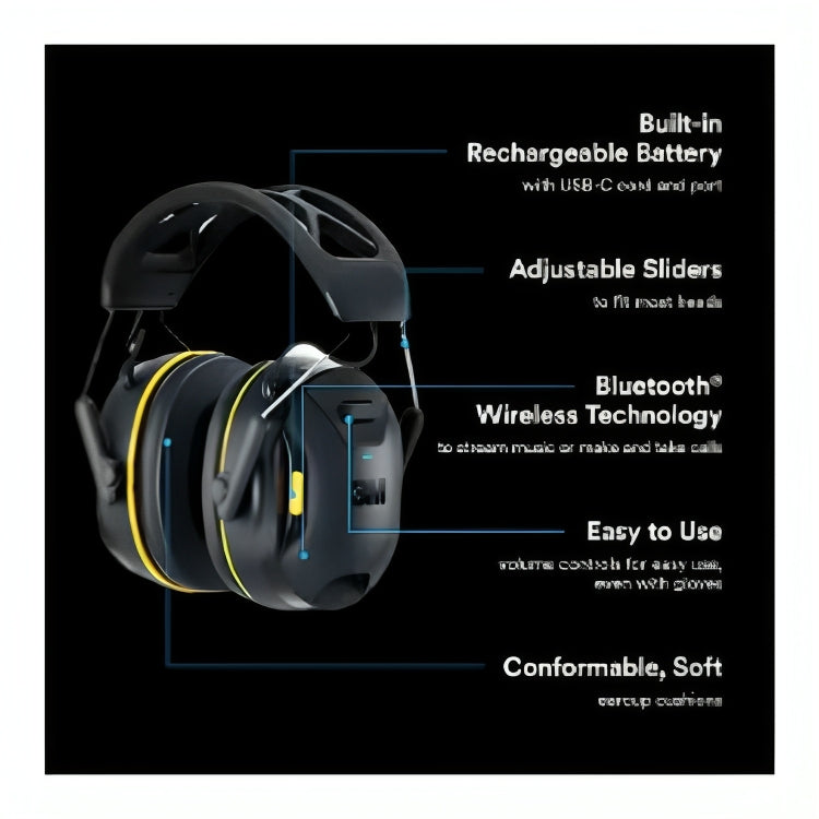 3M Worktunes Connect Wireless Hearing Protector with Bluetooth - 4 Per Case, 5