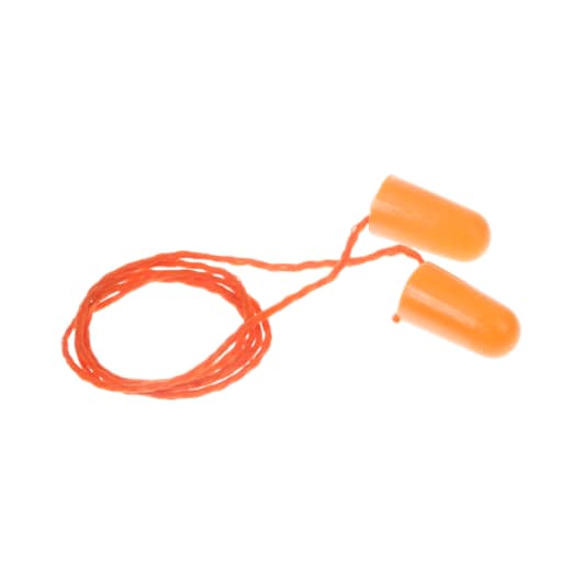 3M™ Foam Earplugs, 1110, orange, corded - 100 Per Box