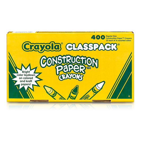 400 Construction Paper Crayons - 16 Colours