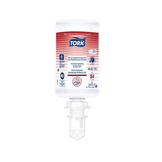 Tork® Premium Alcohol-Based Foam Hand Sanitizer, Clear Liquid, No Added Fragrance, 1L, 6/Case, 4002170