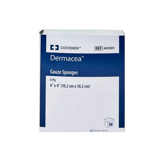 Dermacea™ Gauze Sponges, 4 in. x 4 in., 8-Ply, Sterile- 441001, Box of 50