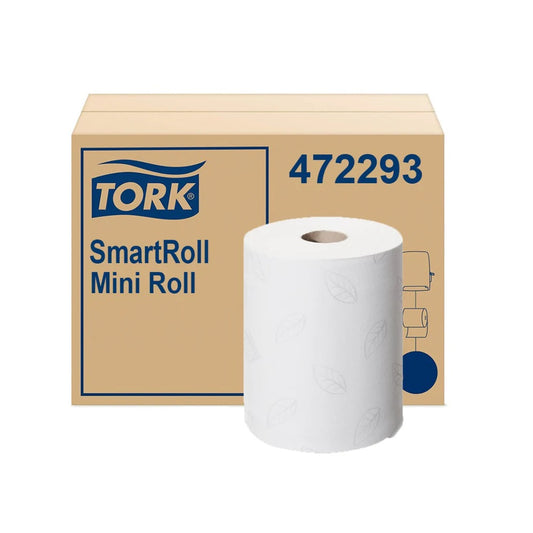 Tork® SmartOne Mini Roll Hand Towel, 2 Ply, White, 12 Rolls, 472293