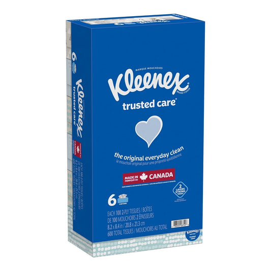 Kleenex® Ultra Soft Tissue, 2-Ply, White, 6 Boxes/Case, 70 Tissues/Box, 50858