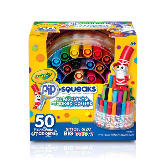 Crayola Pip-Squeaks Telescoping Marker Tower, 50 Counts, Assorted Colours