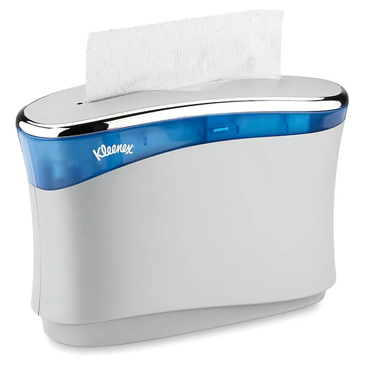 Kleenex® Reveal Countertop System, Hand Towel Dispenser, Stainless Steel W/ Blue Accent, 51904