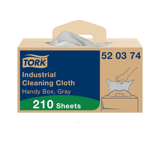 Tork Industrial Cleaning Cloth, 1 Ply, Grey, 520374