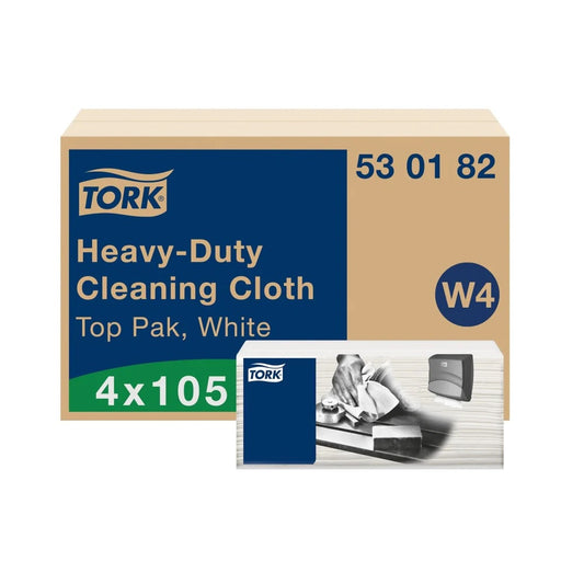 Tork® Heavy-Duty Cleaning Cloth, White, W4, 530182