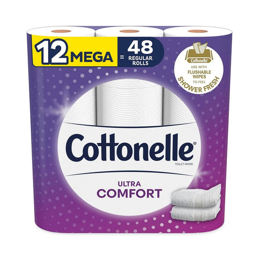 Cottonelle Ultra Clean, 12 Packs, 2 Ply, 5.13X15.39X15.28, 54165