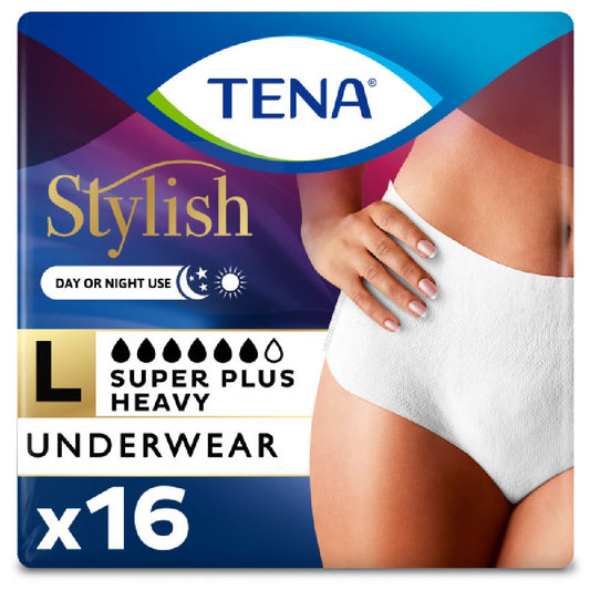 TENA Stylish Super Plus Incontinence Underwear for Women - Heavy Absorbency