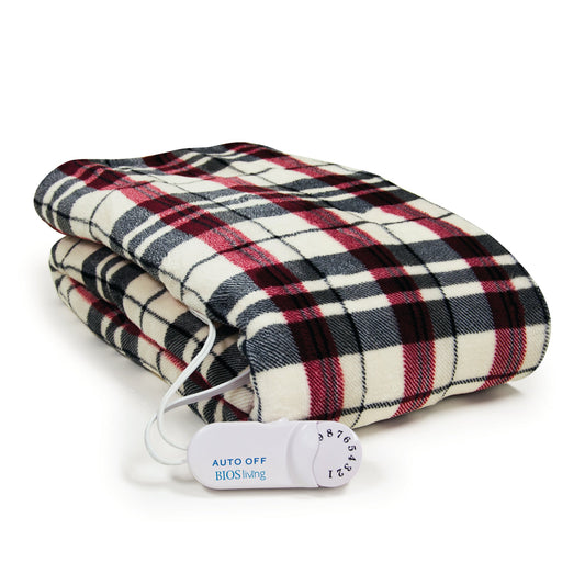 Linen Plaid Electric Throw