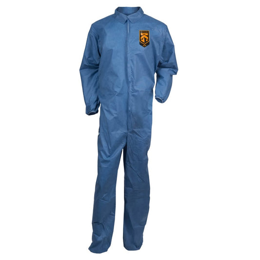KleenGuard A20 Coveralls With Hood Antistatic, Blue Denim, Large, 58507