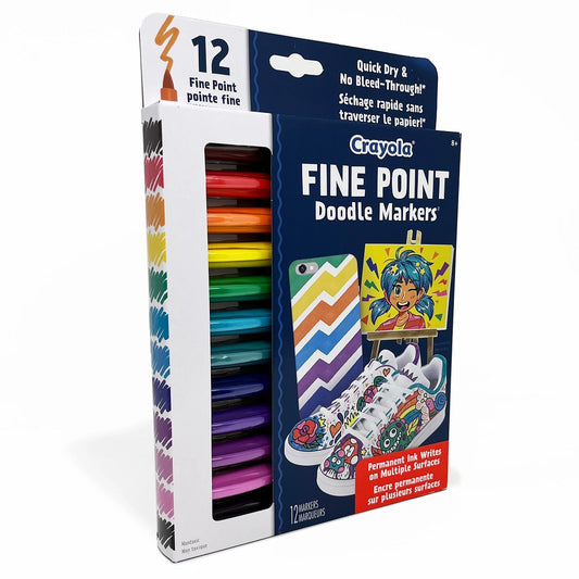 Crayola Fine Point Doodle Markers, 12 Count