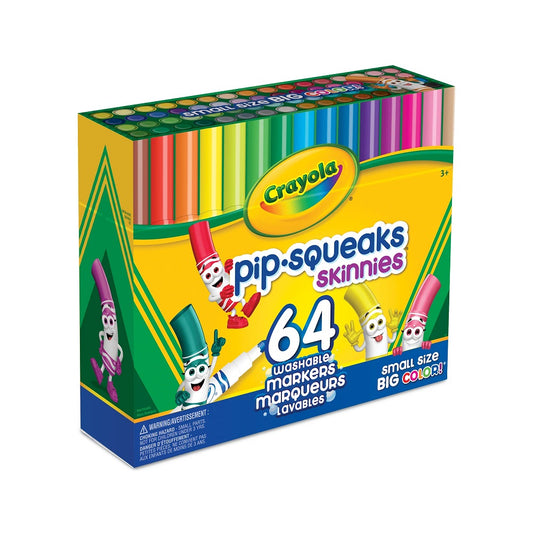 Crayola Pip-Squeaks Skinnies Washable Markers, 64 Count