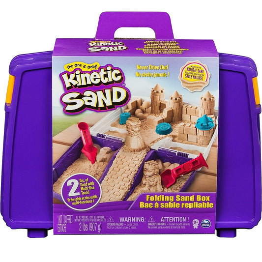 Kinetic Sand, Folding Sand Box, 2 lbs. Sand With Multi-Use Tools, Ages 3 and Up