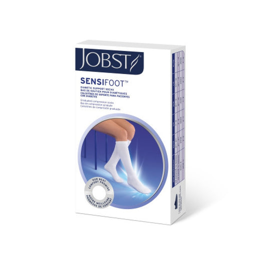 JOBST SensiFoot Diabetic Compression Socks 8-15 mmHg Knee High, Closed Toe, Black